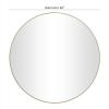 imageDeco 79 Wood Room Wall Mirror Oval Shaped Entryway Mirror with Thin Minimalistic Frame Wall Mounted Mirror 18quot x 1quot x 31quot BlackGold