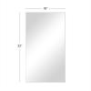 imageDeco 79 Wood Room Wall Mirror Oval Shaped Entryway Mirror with Thin Minimalistic Frame Wall Mounted Mirror 18quot x 1quot x 31quot BlackWhite
