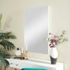 imageDeco 79 Wood Room Wall Mirror Oval Shaped Entryway Mirror with Thin Minimalistic Frame Wall Mounted Mirror 18quot x 1quot x 31quot BlackWhite