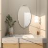 imageDeco 79 Wood Room Wall Mirror Oval Shaped Entryway Mirror with Thin Minimalistic Frame Wall Mounted Mirror 18quot x 1quot x 31quot BlackWhite