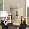 imageDeco 79 Wood Room Wall Mirror Oval Shaped Entryway Mirror with Thin Minimalistic Frame Wall Mounted Mirror 18quot x 1quot x 31quot BlackWhite