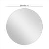 imageDeco 79 Wood Room Wall Mirror Oval Shaped Entryway Mirror with Thin Minimalistic Frame Wall Mounted Mirror 18quot x 1quot x 31quot BlackWhite