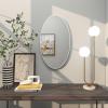 imageDeco 79 Wood Room Wall Mirror Oval Shaped Entryway Mirror with Thin Minimalistic Frame Wall Mounted Mirror 18quot x 1quot x 31quot BlackWhite