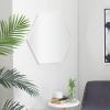 imageDeco 79 Wood Room Wall Mirror Oval Shaped Entryway Mirror with Thin Minimalistic Frame Wall Mounted Mirror 18quot x 1quot x 31quot BlackWhite