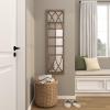 imageDeco 79 Wood Room Wall Mirror Window Pane Inspired Entryway Mirror Wall Mounted Mirror 15quot x 1quot x 52quot Brown
