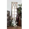 imageDeco 79 Wood Room Wall Mirror Window Pane Inspired Entryway Mirror Wall Mounted Mirror 15quot x 1quot x 52quot Brown