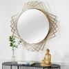 imageDeco 79 Metal Geometric Wall Mirror 42quot x 2quot x 42quot BlackBlack