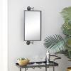 imageDeco 79 Metal Handmade Room Wall Mirror Dimensional Entryway Mirror Wall Mounted Mirror 14quot x 7quot x 28quot BlackBlack