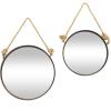 imageDeco 79 Metal Hanging Wall Mirror Set of 3 20quot 13quot 10quotW Dark GrayBrown