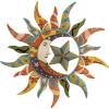 imageDeco 79 Metal Sun and Moon Home Wall Decor Indoor Outdoor Wall Sculpture with Abstract Patterns Wall Art 25quot x 1quot x 25quot Multi ColoredMulti Colored