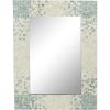 imageDeco 79 Mother of Pearl Shell Handmade Room Wall Mirror Mosaic Entryway Mirror with Blue Corners Wall Mounted Mirror 48quot x 1quot x 36quot Cream355L x 478W