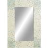 imageDeco 79 Mother of Pearl Shell Handmade Room Wall Mirror Mosaic Entryway Mirror with Blue Corners Wall Mounted Mirror 48quot x 1quot x 36quot Cream361L x 24W