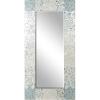 imageDeco 79 Mother of Pearl Shell Handmade Room Wall Mirror Mosaic Entryway Mirror with Blue Corners Wall Mounted Mirror 48quot x 1quot x 36quot Cream36L x 70W