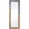 imageDeco 79 Wood Room Wall Mirror Entryway Mirror with Metal Detailing Wall Mounted Mirror 28quot x 2quot x 71quot Beige