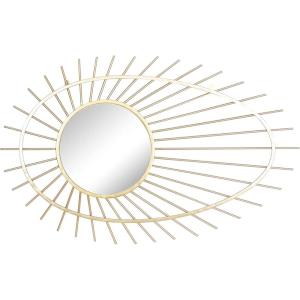 imageCosmoLiving by Cosmopolitan Contemporary Metal Wall Framed Mirror for Bedroom Bathroom Or Entryway Over Mantel Couch or Console Table 22quot x 34 Gold