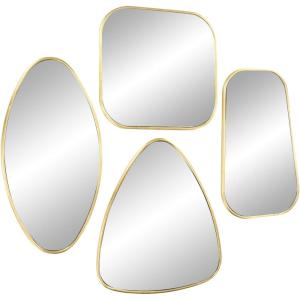 imageCosmoLiving by Cosmopolitan Glam Wood Wall Mirror 4 PIECES CONVENIENTLY SIZED Gold