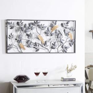imageDeco 79 Metal Bird Wall Decor 37quot x 1quot x 18quot BlackGrey