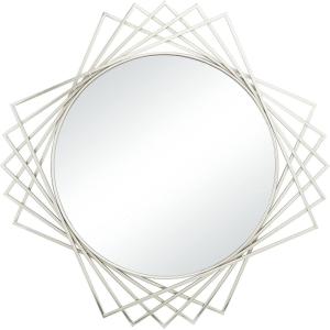 imageDeco 79 Metal Geometric Wall Mirror 42quot x 2quot x 42quot BlackSilver