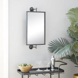 imageDeco 79 Metal Handmade Room Wall Mirror Dimensional Entryway Mirror Wall Mounted Mirror 14quot x 7quot x 28quot BlackBlack