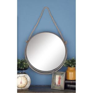 imageDeco 79 Metal Hanging Wall Mirror Set of 3 20quot 13quot 10quotW Dark GrayGrey