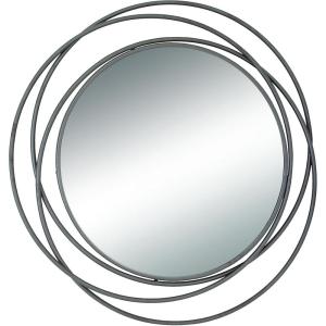 imageDeco 79 Metal Room Wall Mirror Entryway Mirror with Overlapping Circles Wall Mounted Mirror 42quot x 2quot x 40quot GrayGrey