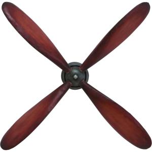 imageDeco 79 Traditional Wooden Airplane Propeller Decor 5quot H x 48quot L Polished Brown Finish Model92671Dark Brown