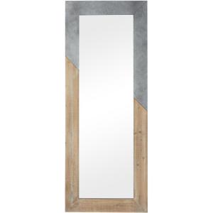 imageDeco 79 Wood Room Wall Mirror Entryway Mirror with Metal Detailing Wall Mounted Mirror 28quot x 2quot x 71quot Beige