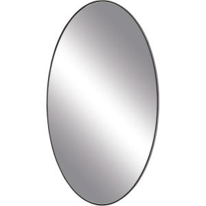 imageDeco 79 Wood Room Wall Mirror Oval Shaped Entryway Mirror with Thin Minimalistic Frame Wall Mounted Mirror 18quot x 1quot x 31quot BlackClear
