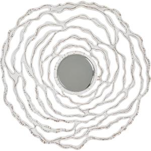 imageThe Novogratz Wooden Floral Room Wall Mirror Carved Entryway Mirror with Cutout Design Wall Mounted Mirror 45quot x 1quot x 45quot White