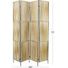 imageDeco 79 Bamboo Wood Handmade Partition Room Divider Screen Hinged Foldable Partition 4 Panel Privacy Screen with Horizontal Bamboo Stick Design Room Partition 63quot x 1quot x 71quot Light BrownLight Brown