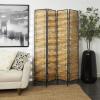 imageDeco 79 Bamboo Wood Handmade Partition Room Divider Screen Hinged Foldable Partition 4 Panel Privacy Screen with Horizontal Bamboo Stick Design Room Partition 63quot x 1quot x 71quot Light BrownLight Brown