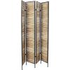 imageDeco 79 Bamboo Wood Handmade Partition Room Divider Screen Hinged Foldable Partition 4 Panel Privacy Screen with Horizontal Bamboo Stick Design Room Partition 63quot x 1quot x 71quot Light BrownLight Brown