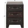 imageDeco 79 Faux Leather Room Cabinet Vintage Faux Leather Storage Cabinet with Buckles and Straps Detailing Accent Cabinet 19quot x 14quot x 28quot Dark Brown