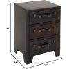 imageDeco 79 Faux Leather Room Cabinet Vintage Faux Leather Storage Cabinet with Buckles and Straps Detailing Accent Cabinet 19quot x 14quot x 28quot Dark Brown