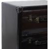 imageDeco 79 Faux Leather Room Cabinet Vintage Faux Leather Storage Cabinet with Buckles and Straps Detailing Accent Cabinet 19quot x 14quot x 28quot Dark Brown