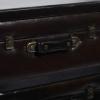 imageDeco 79 Faux Leather Room Cabinet Vintage Faux Leather Storage Cabinet with Buckles and Straps Detailing Accent Cabinet 19quot x 14quot x 28quot Dark Brown