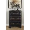 imageDeco 79 Faux Leather Room Cabinet Vintage Faux Leather Storage Cabinet with Buckles and Straps Detailing Accent Cabinet 19quot x 14quot x 28quot Dark Brown