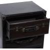 imageDeco 79 Faux Leather Room Cabinet Vintage Faux Leather Storage Cabinet with Buckles and Straps Detailing Accent Cabinet 19quot x 14quot x 28quot Dark Brown
