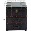 imageDeco 79 Linen Fabric Side End Accent Table Upholstered 2 Drawer End Table with Buckle Hinged Top Side Table 18quot x 18quot x 22quot BlueDark Brown