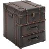 imageDeco 79 Linen Fabric Side End Accent Table Upholstered 2 Drawer End Table with Buckle Hinged Top Side Table 18quot x 18quot x 22quot BlueDark Brown