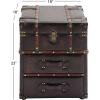 imageDeco 79 Linen Fabric Side End Accent Table Upholstered 2 Drawer End Table with Buckle Hinged Top Side Table 18quot x 18quot x 22quot BlueDark Brown
