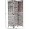 imageDeco 79 Mango Wood Partition Room Divider Screen Foldable Partition 3 Panel Privacy Screen with Carved Starburst Design Room Partition 59quot x 1quot x 70quot BlackGrey