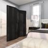 imageDeco 79 Mango Wood Partition Room Divider Screen Foldable Partition 3 Panel Privacy Screen with Carved Starburst Design Room Partition 59quot x 1quot x 70quot BlackBlack