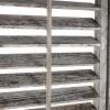 imageDeco 79 Mango Wood Partition Room Divider Screen Foldable Partition 3 Panel Privacy Screen with Carved Starburst Design Room Partition 59quot x 1quot x 70quot BlackGrey