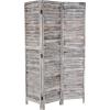 imageDeco 79 Mango Wood Partition Room Divider Screen Foldable Partition 3 Panel Privacy Screen with Carved Starburst Design Room Partition 59quot x 1quot x 70quot BlackGrey