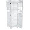 imageDeco 79 Mango Wood Partition Room Divider Screen Foldable Partition 3 Panel Privacy Screen with Carved Starburst Design Room Partition 59quot x 1quot x 70quot BlackWhite