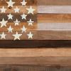 imageDeco 79 Metal American Flag Home Wall Decor Indoor Outdoor Wall Sculpture Wall Art 38quot x 2quot x 26quot RedDark Brown