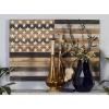 imageDeco 79 Metal American Flag Home Wall Decor Indoor Outdoor Wall Sculpture Wall Art 38quot x 2quot x 26quot RedDark Brown