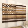 imageDeco 79 Metal American Flag Home Wall Decor Indoor Outdoor Wall Sculpture Wall Art 38quot x 2quot x 26quot RedDark Brown