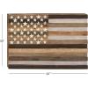 imageDeco 79 Metal American Flag Home Wall Decor Indoor Outdoor Wall Sculpture Wall Art 38quot x 2quot x 26quot RedDark Brown